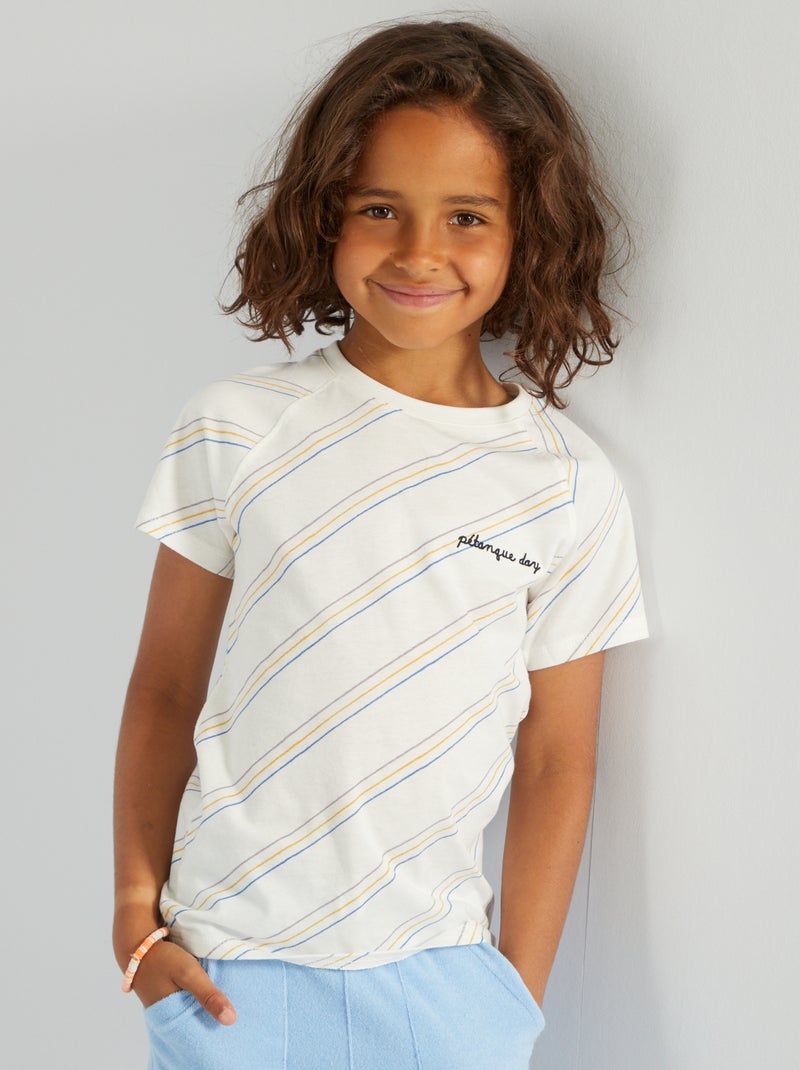 T-shirt en jersey avec imprimé BLANC - Kiabi