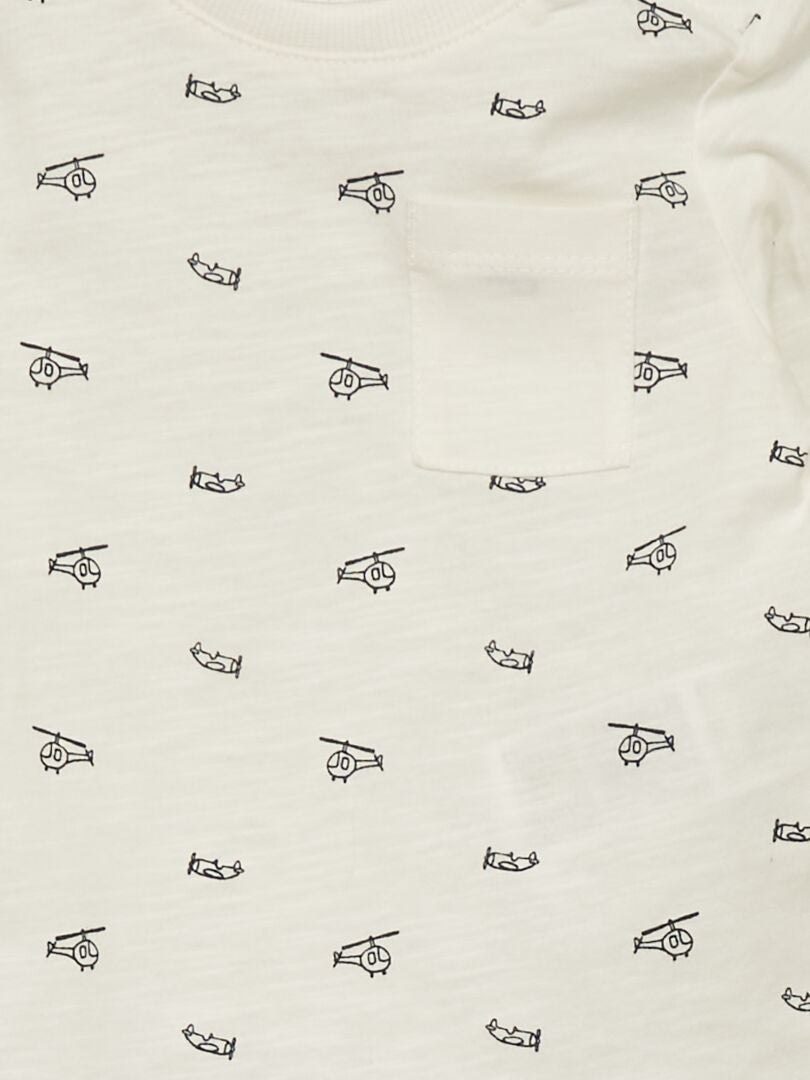 T-shirt en jersey avec imprimé Blanc - Kiabi
