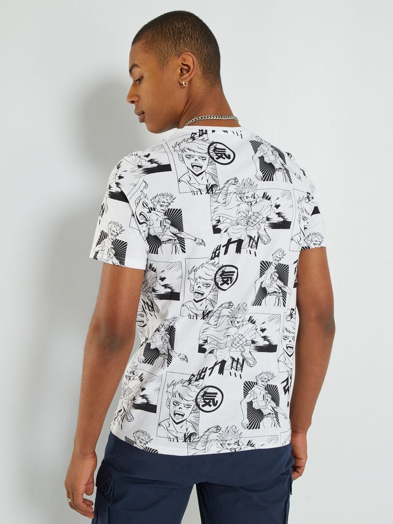 T-shirt en jersey avec imprimé Blanc - Kiabi