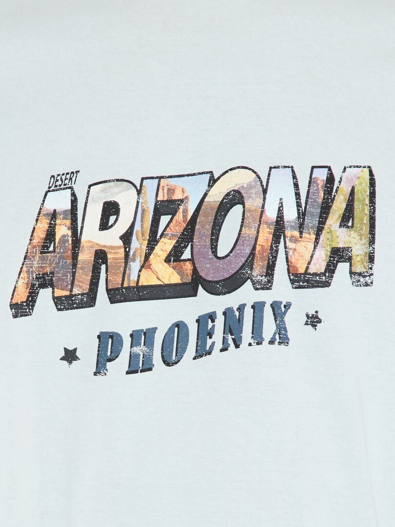 T-shirt en jersey avec imprimé Bleu ciel 'Arizona' - Kiabi