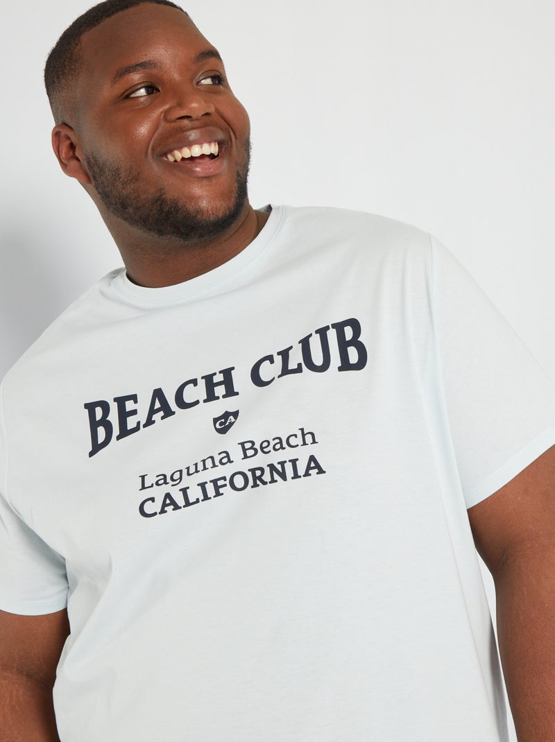 T-shirt en jersey avec imprimé Bleu clair - Kiabi