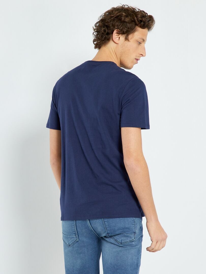 T-shirt en jersey avec imprimé Bleu marine 'rugged' - Kiabi