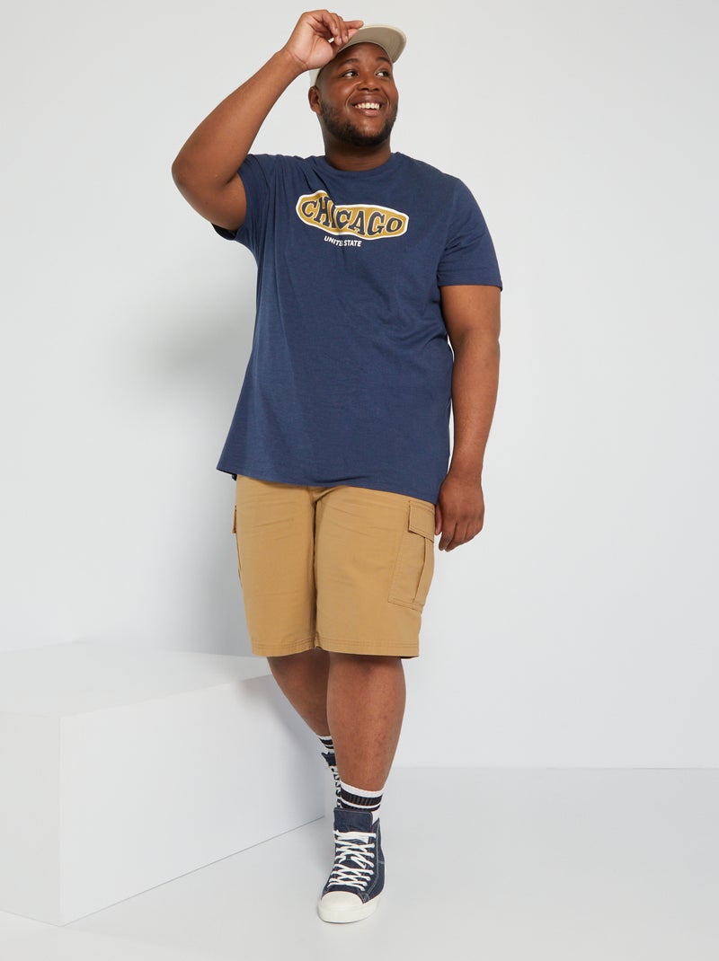 T-shirt en jersey avec imprimé Bleu marine - Kiabi