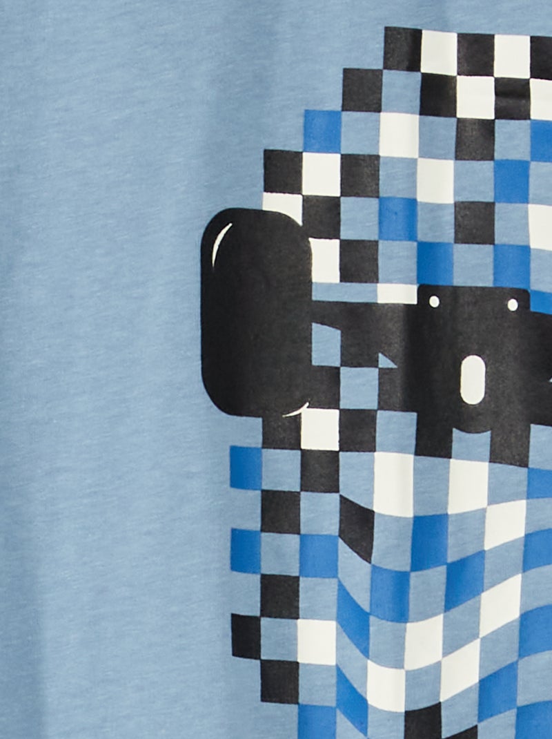 T-shirt en jersey avec imprimé Bleu - Kiabi