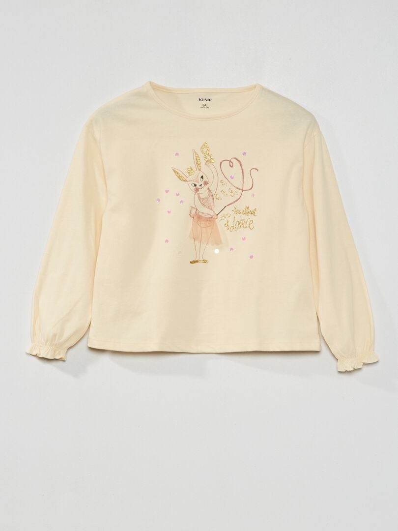 T-shirt en jersey avec imprimé fantaisie Banc 'lapin' - Kiabi