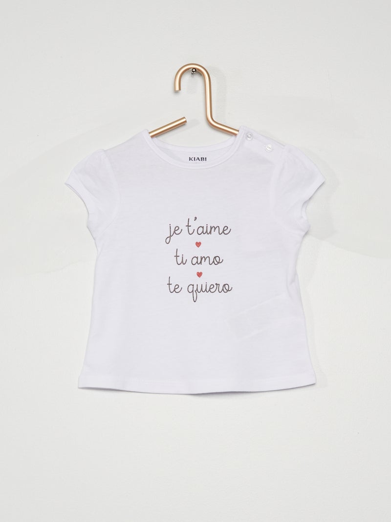 T-shirt en jersey avec imprimé fantaisie BLANC - Kiabi