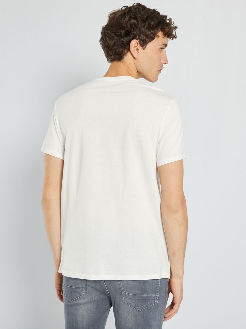 T-shirt en jersey avec imprimé fantaisie Blanc - Kiabi