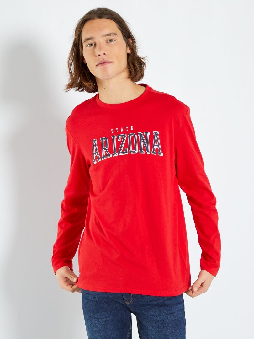 T-shirt en jersey avec imprimé fantaisie Rouge 'Arizona' - Kiabi