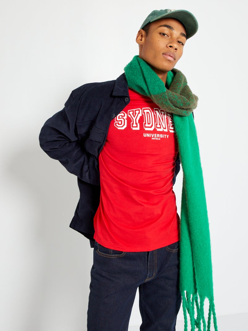 T-shirt en jersey avec imprimé fantaisie Rouge - Kiabi