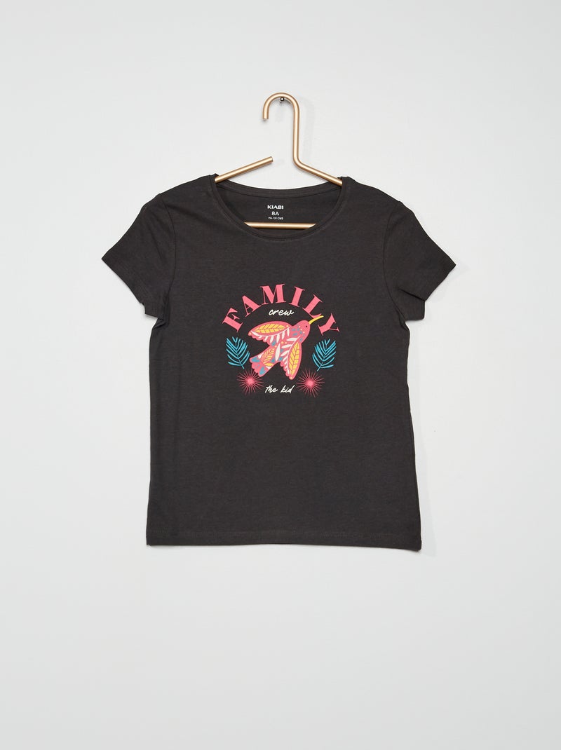 T-shirt en jersey avec imprimé gris - Kiabi