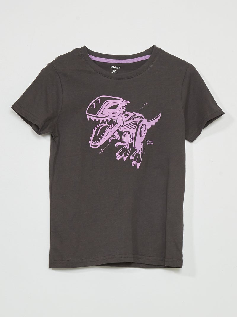 T-shirt en jersey avec imprimé Gris - Kiabi