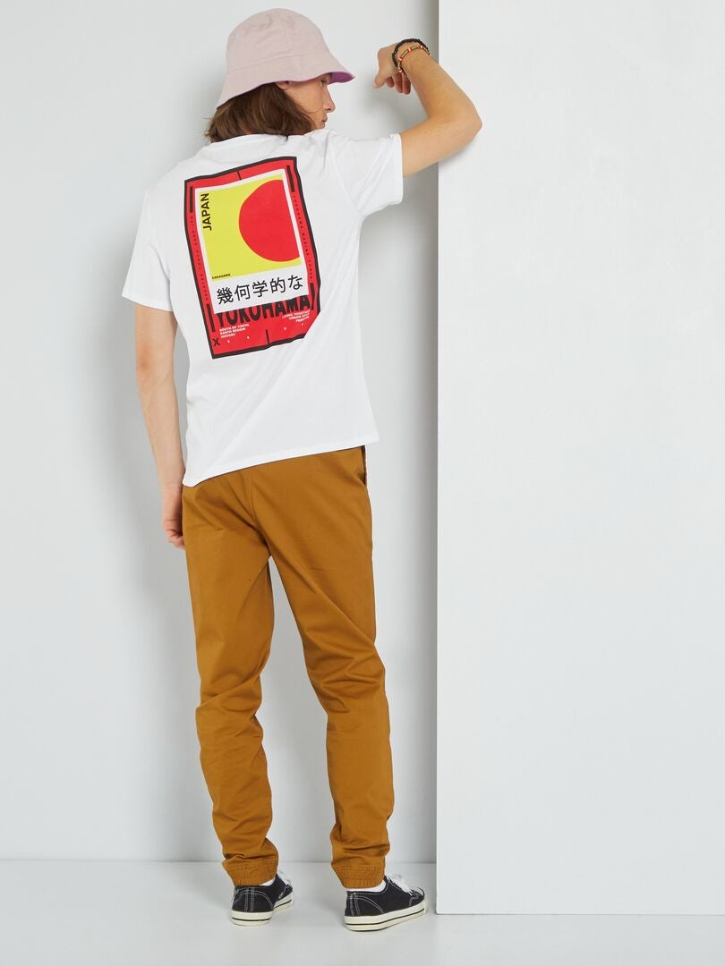 T-shirt en jersey avec imprimé 'Japon' blanc - Kiabi