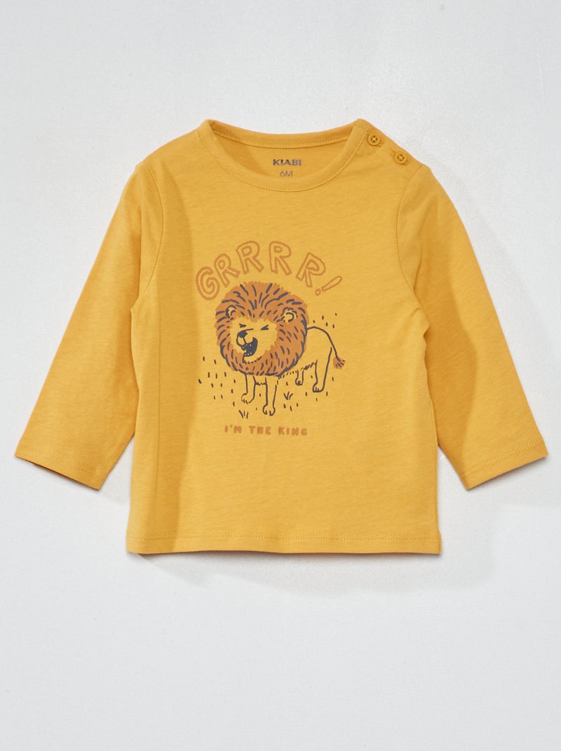 T-shirt en jersey avec imprimé Jaune - Kiabi