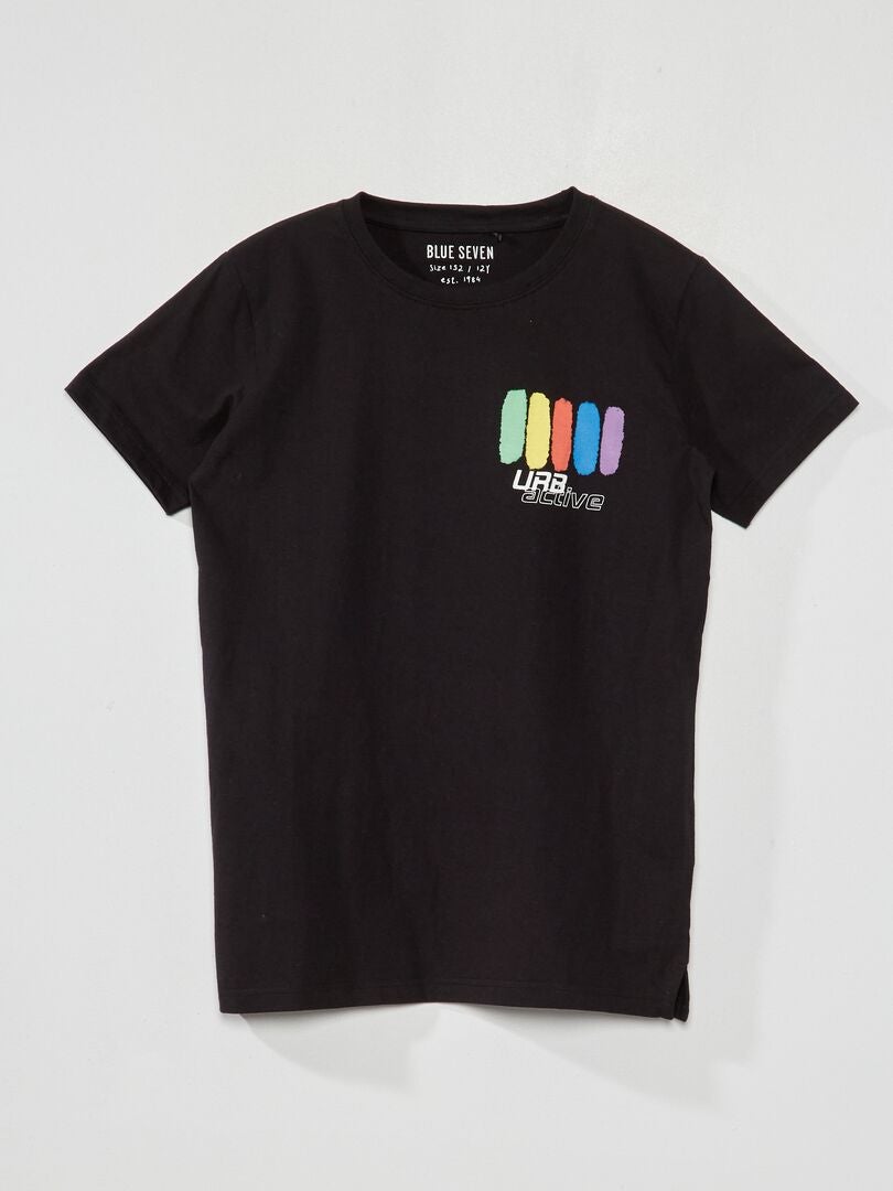 T-shirt en jersey avec imprimé noir - Kiabi