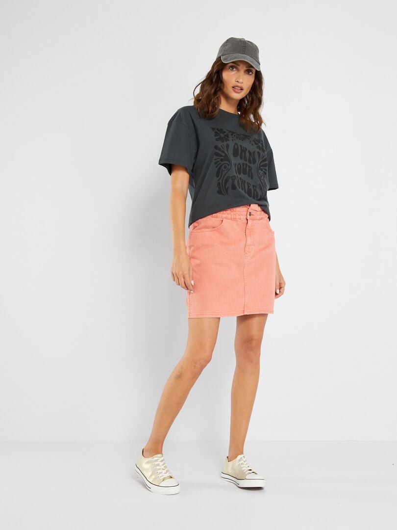 T-shirt en jersey avec imprimé Noir - Kiabi