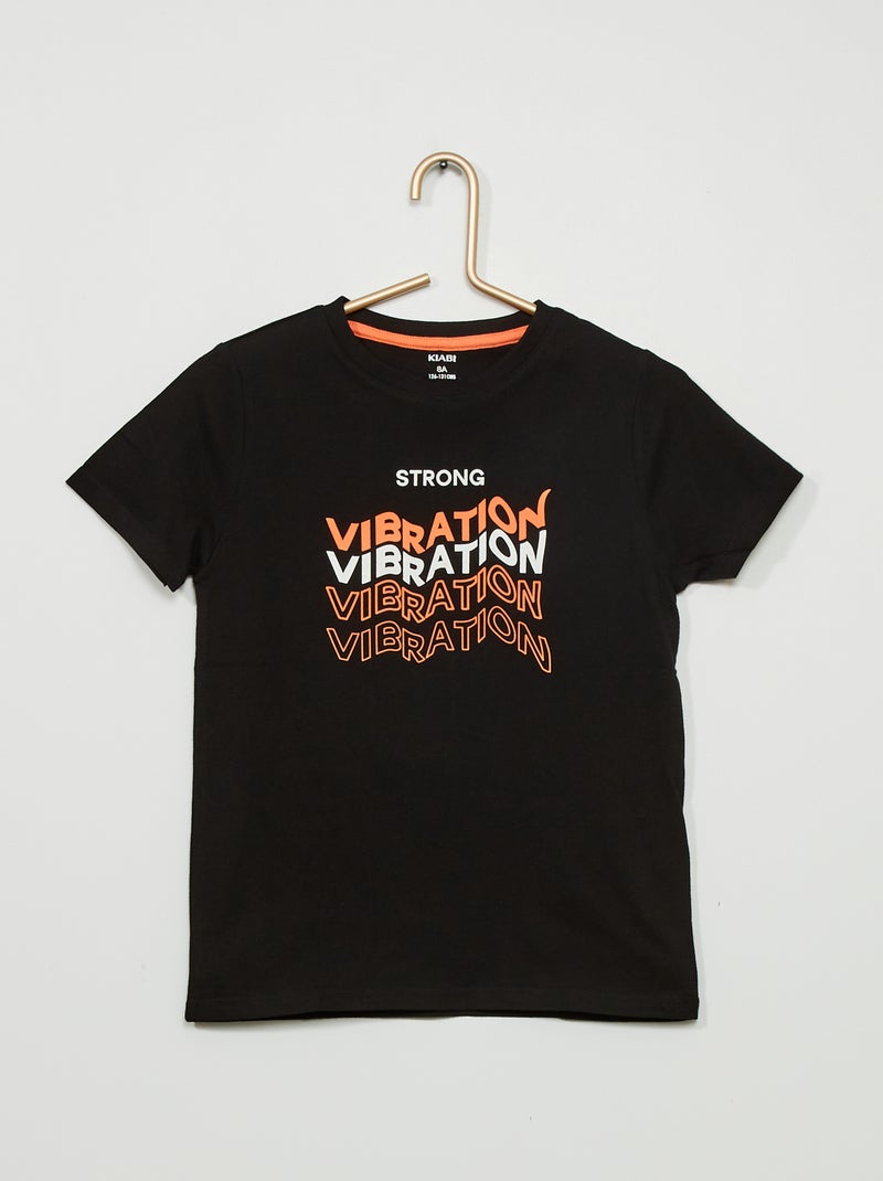 T-shirt en jersey avec imprimé NOIR - Kiabi