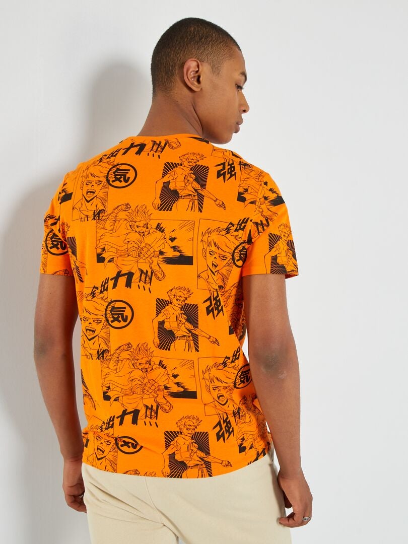 T-shirt en jersey avec imprimé Orange - Kiabi
