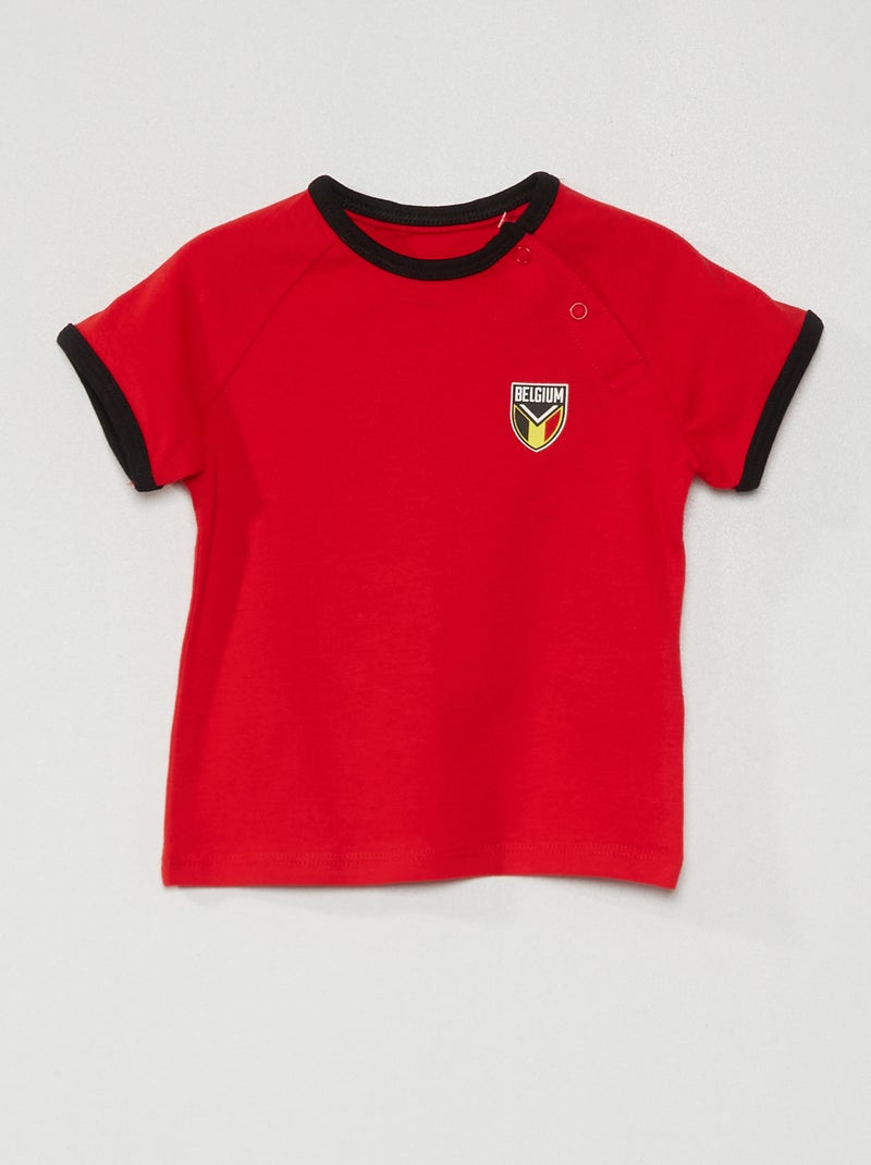 T-shirt en jersey avec imprimé Rouge 'Belgique' - Kiabi