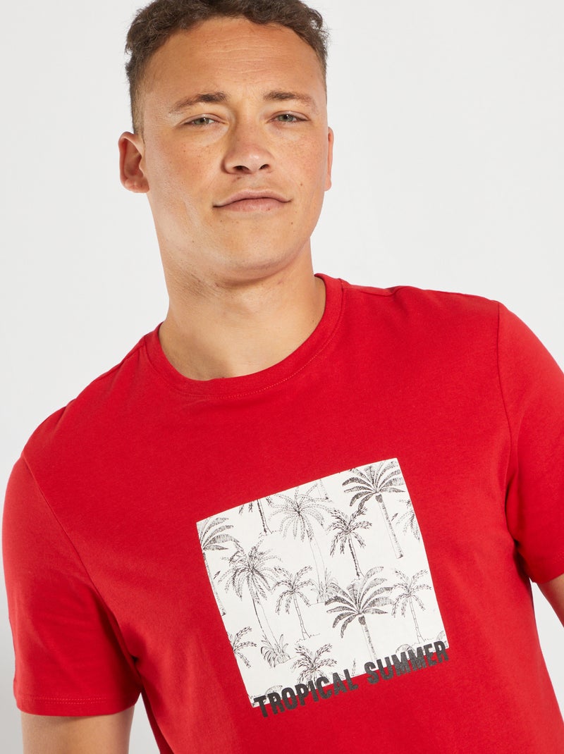 T-shirt en jersey avec imprimé Rouge 'salsa' - Kiabi