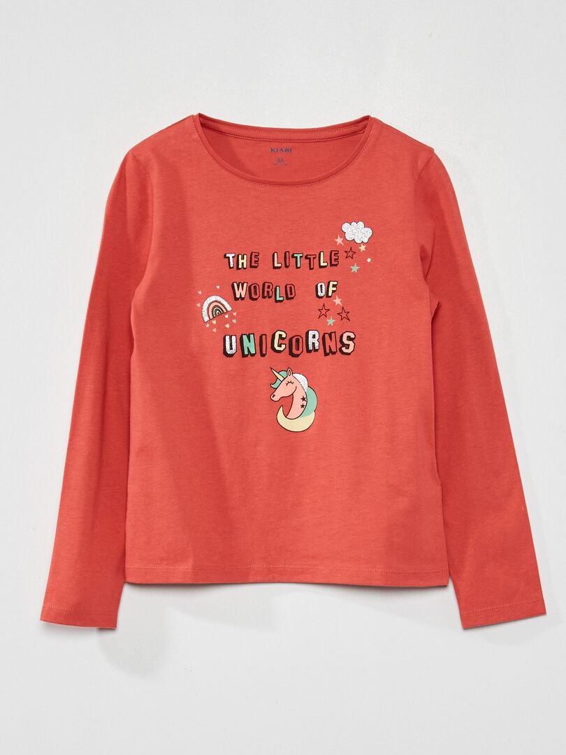 Kiabi Paiement En 3 Fois Par Chèque T-shirt en jersey avec imprimé - ROUGE - Kiabi - 4.50€