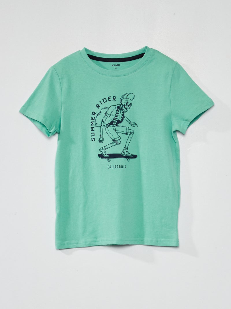 T-shirt en jersey avec imprimé Vert - Kiabi
