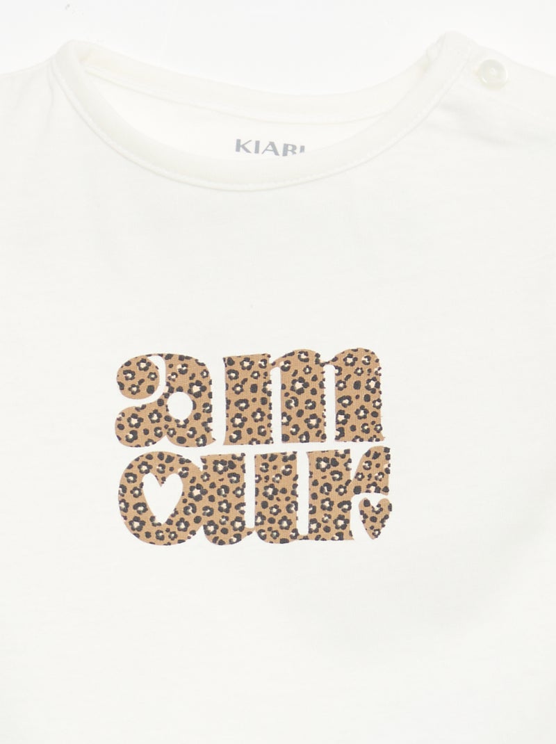 T-shirt en jersey avec manches courtes Blanc - Kiabi