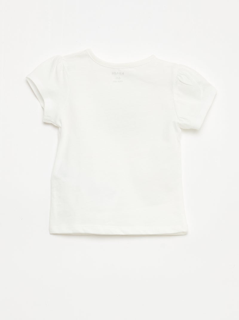 T-shirt en jersey avec manches courtes Blanc - Kiabi