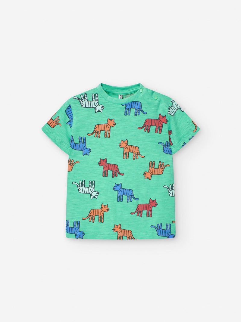 T-shirt en Jersey avec Motif Vert - Kiabi