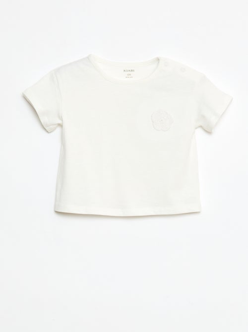 T-shirt en jersey avec ouverture pressionnée à l'épaule - Kiabi