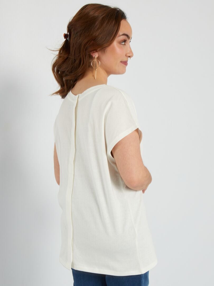 T-shirt en jersey avec ouverture scratch - facile à enfiler Blanc - Kiabi
