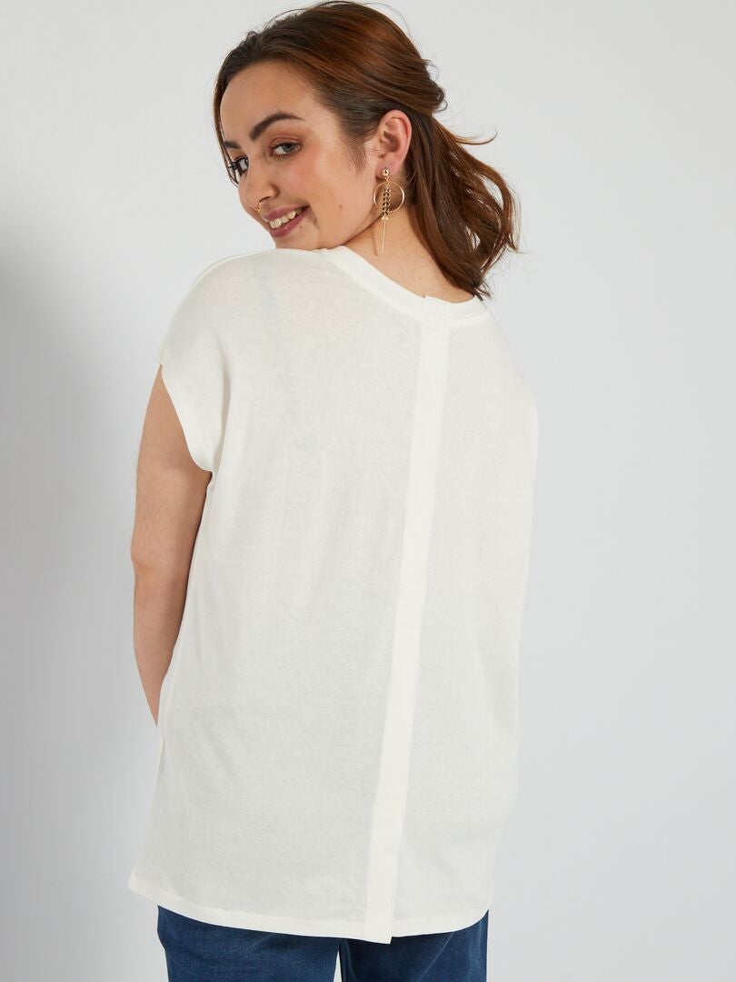 T-shirt en jersey avec ouverture scratch - facile à enfiler Blanc - Kiabi