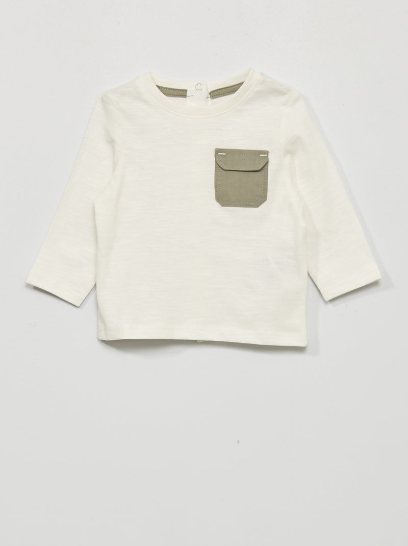T-shirt en jersey avec poche Blanc - Kiabi