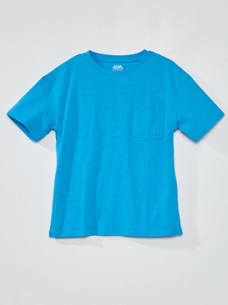 T-shirt en jersey avec poche bleu - Kiabi