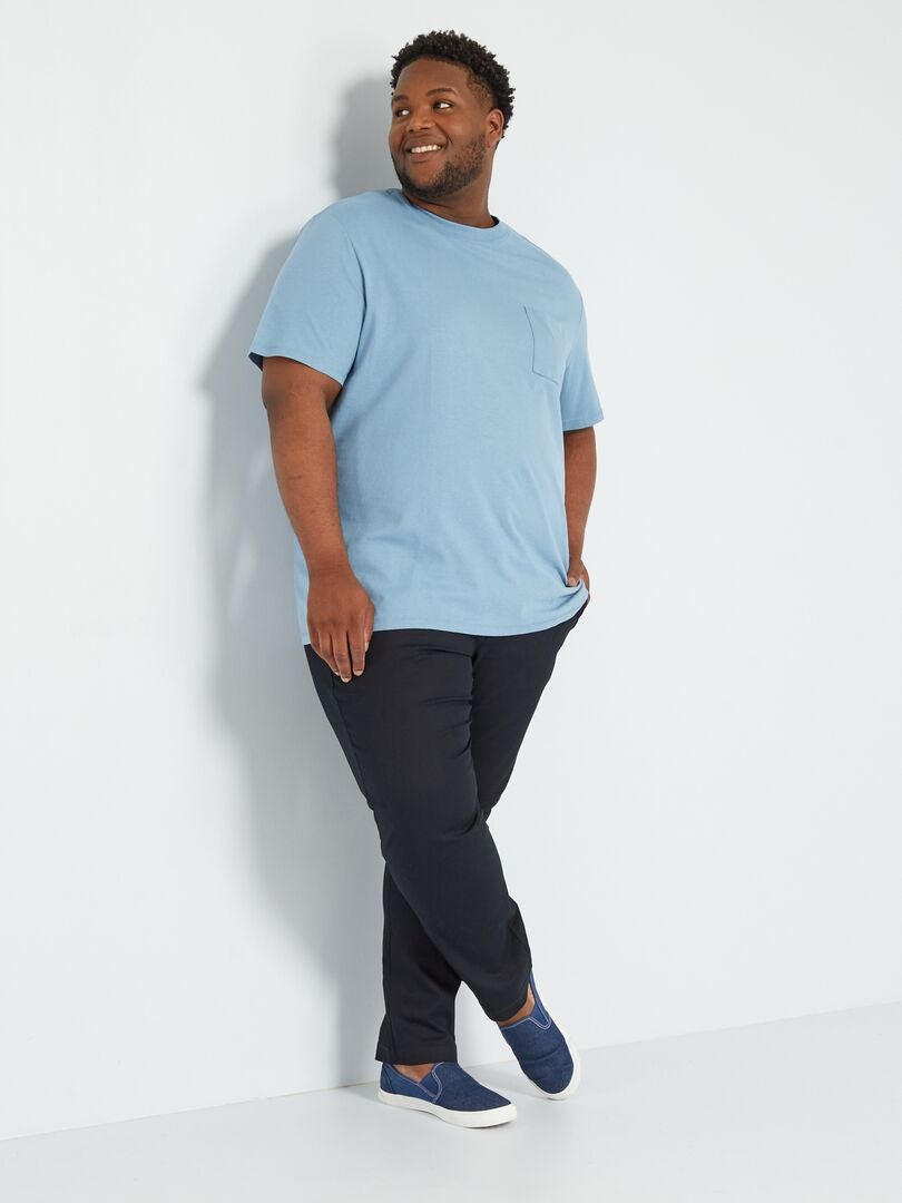 T-shirt en jersey avec poche bleu denim - Kiabi