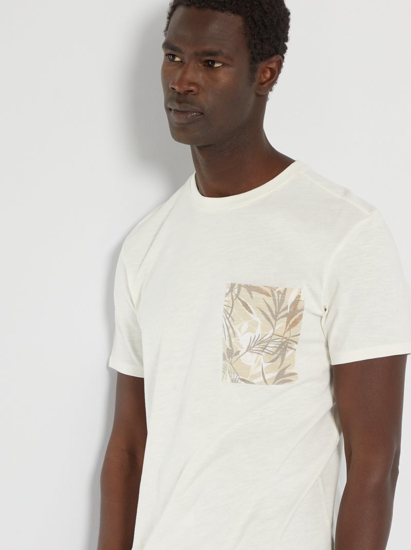 T-shirt en jersey avec poche fantaisie Blanc - Kiabi