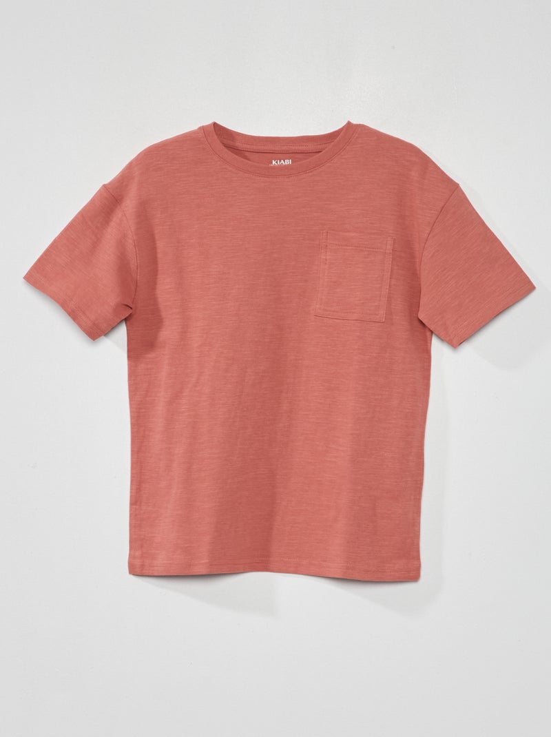 T-shirt en jersey avec poche Rose - Kiabi