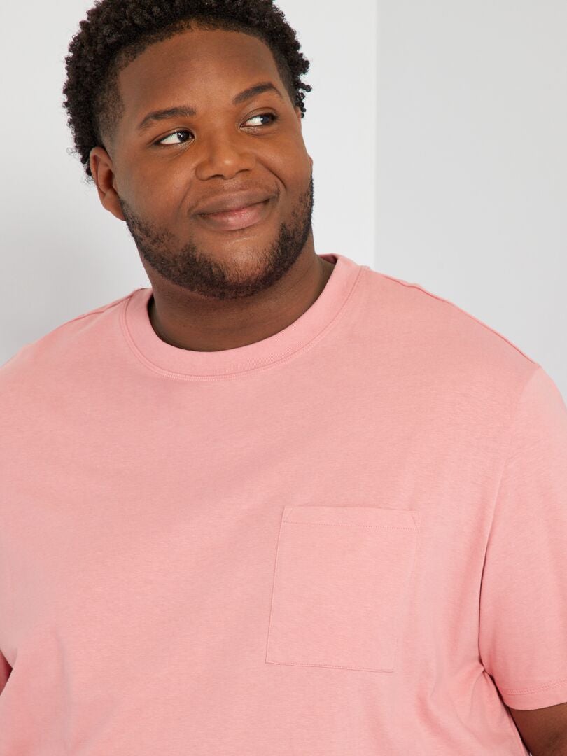 T-shirt en jersey avec poche rose - Kiabi