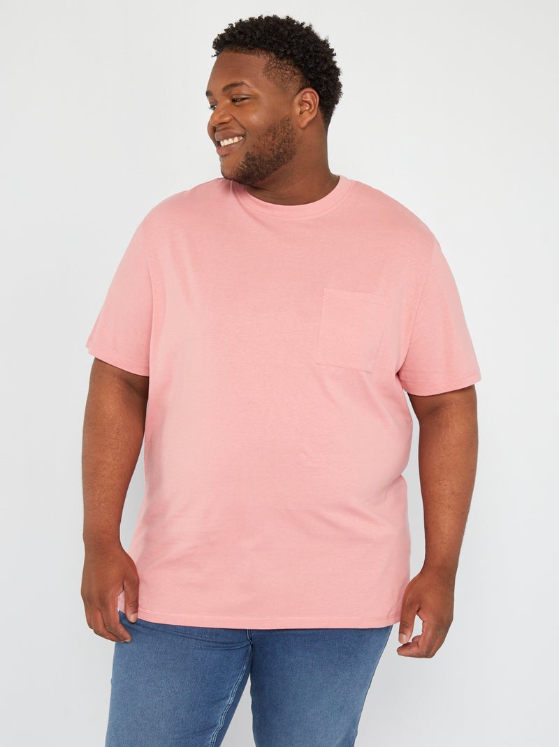 T-shirt en jersey avec poche rose - Kiabi