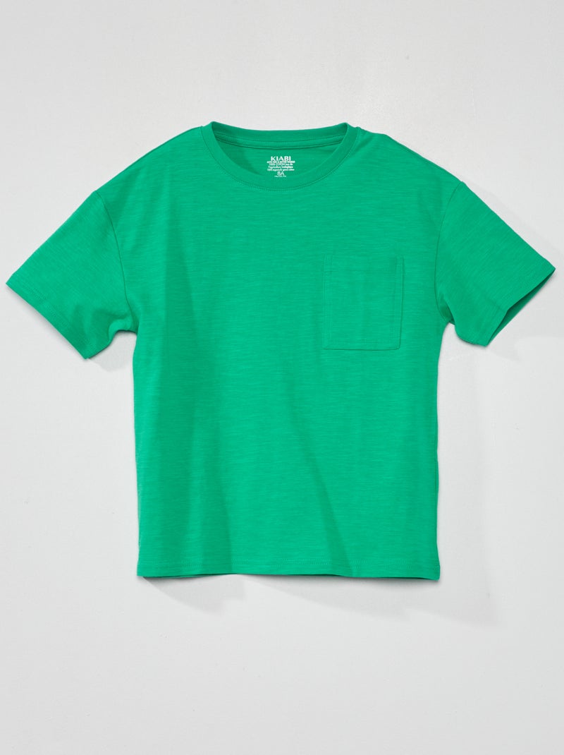 T-shirt en jersey avec poche Vert - Kiabi
