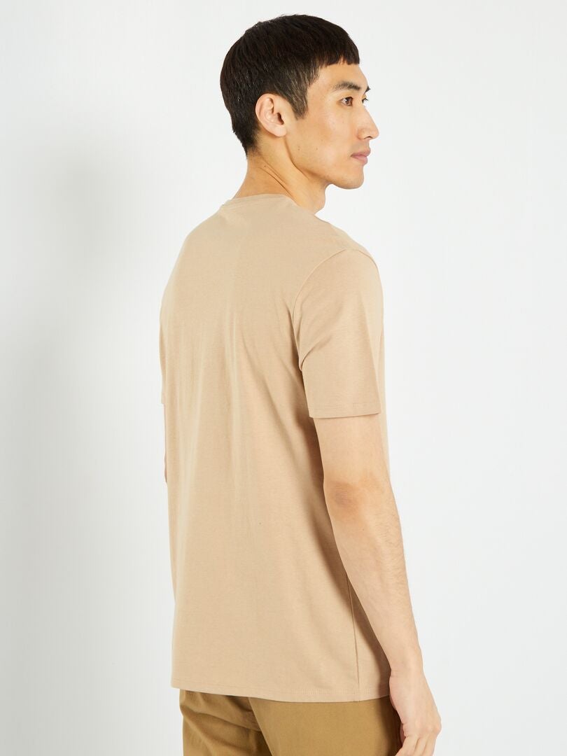 T-shirt en jersey avec print Beige foncé - Kiabi