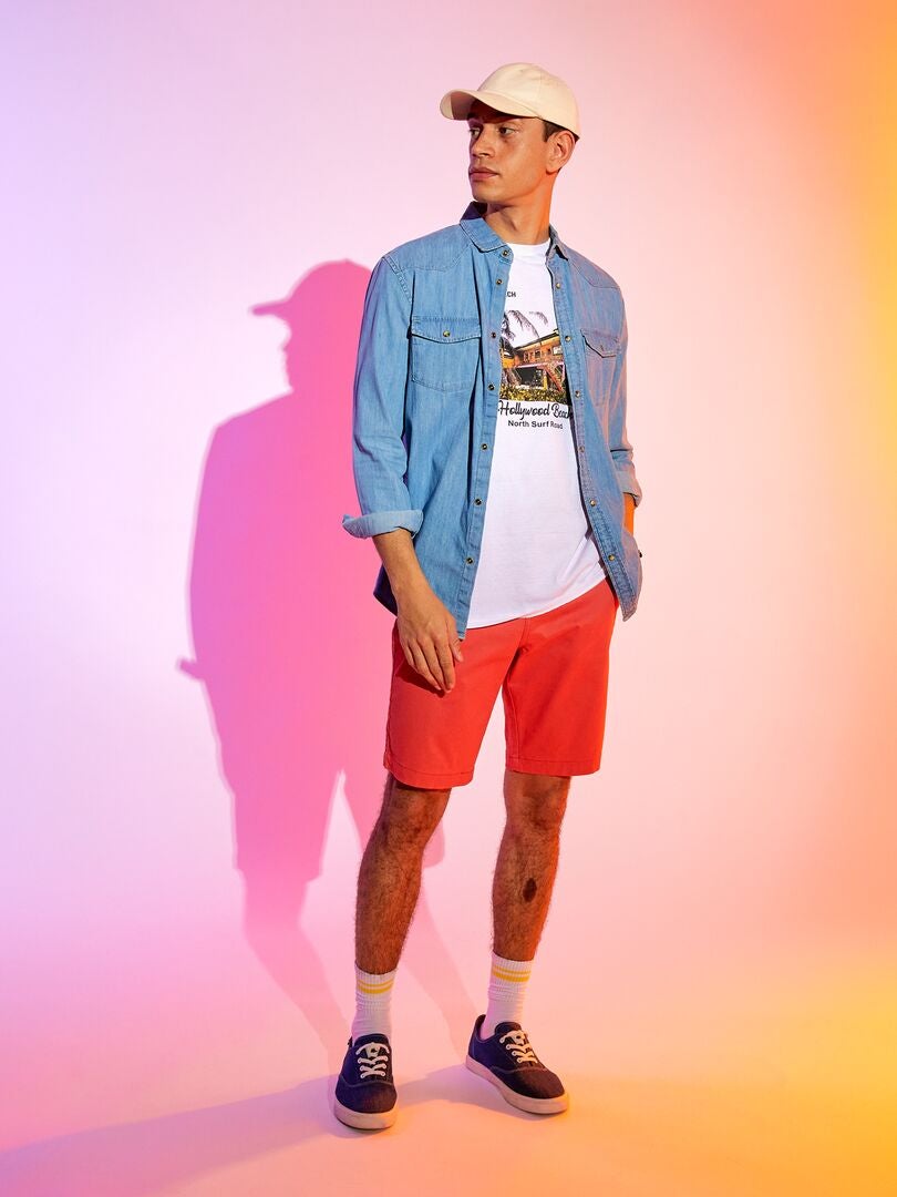 T-shirt en jersey avec print Blanc 'motel' - Kiabi