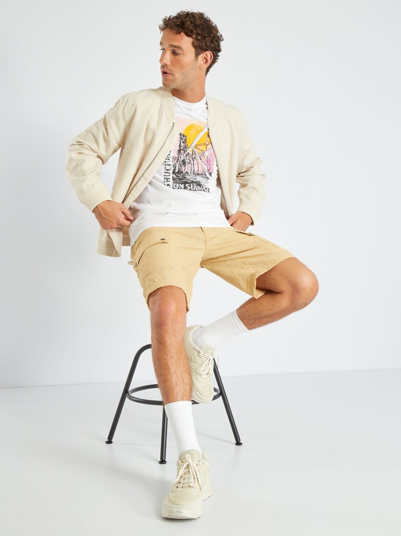 T-shirt en jersey avec print Blanc 'Sunrise' - Kiabi
