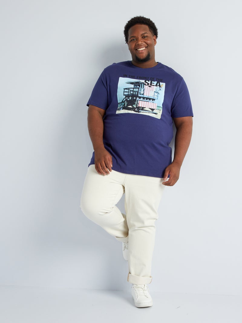 T-shirt en jersey avec print Bleu foncé - Kiabi