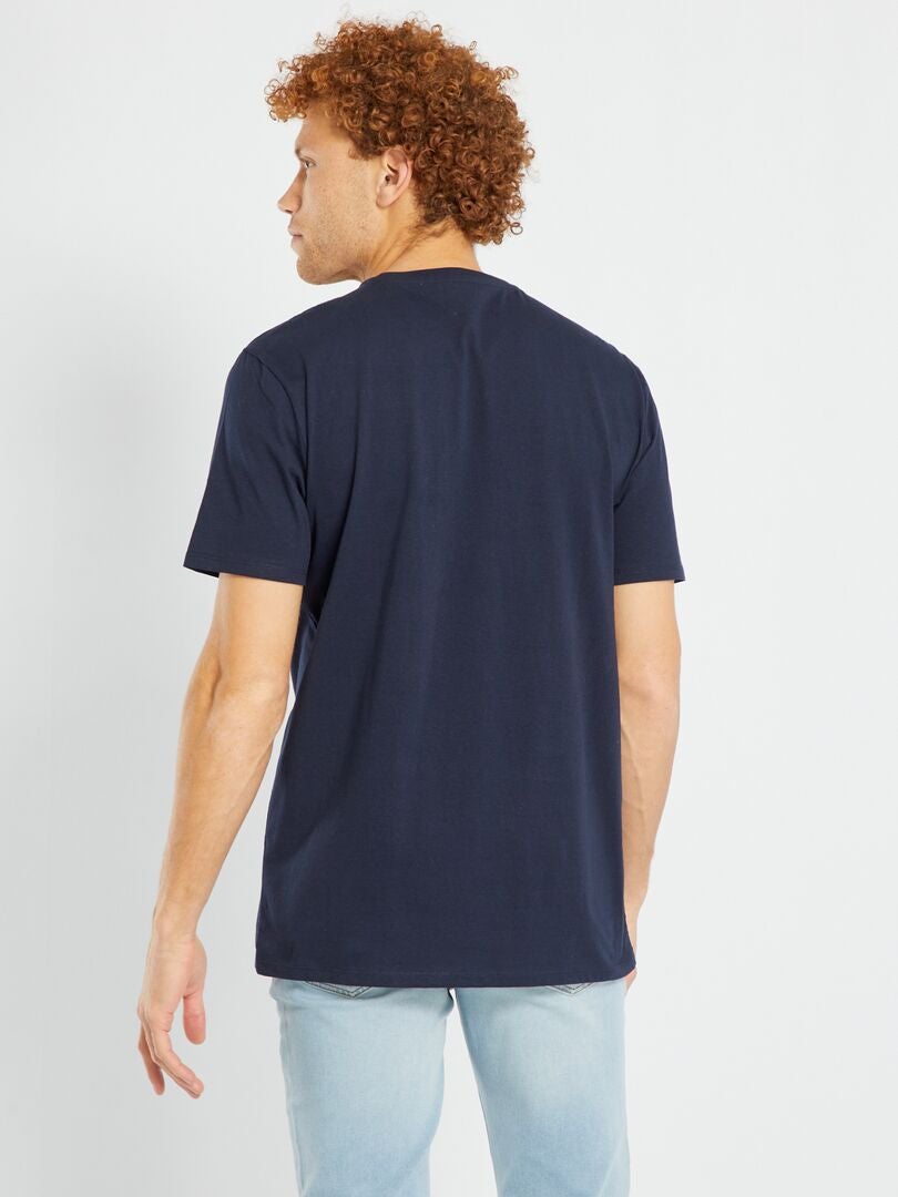 T-shirt en jersey avec print Bleu marine - Kiabi
