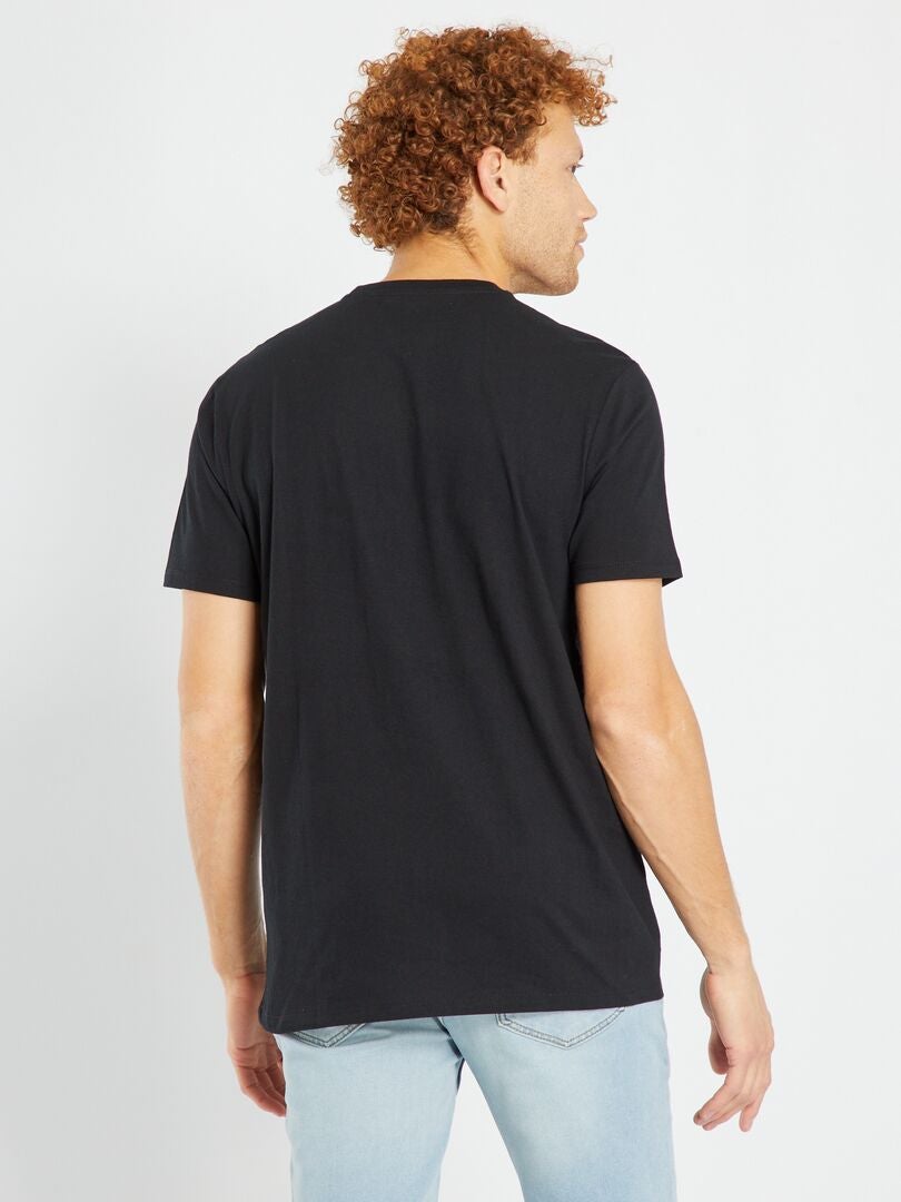 T-shirt en jersey avec print Noir - Kiabi