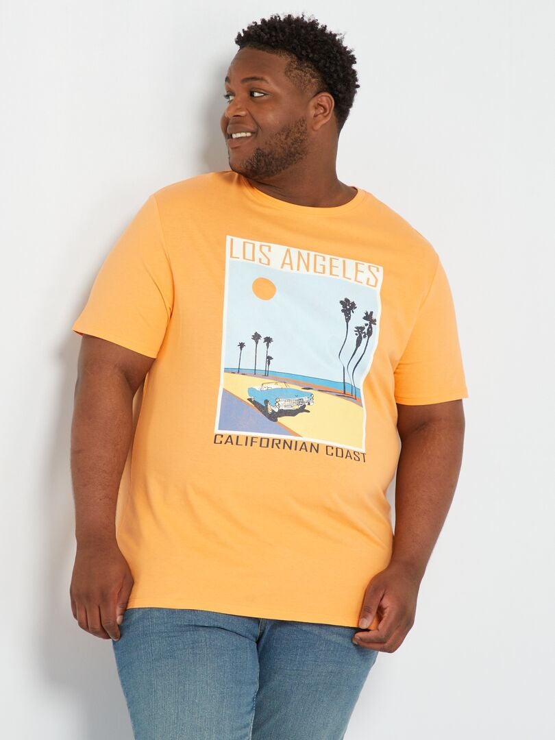 T-shirt en jersey avec print Orange - Kiabi