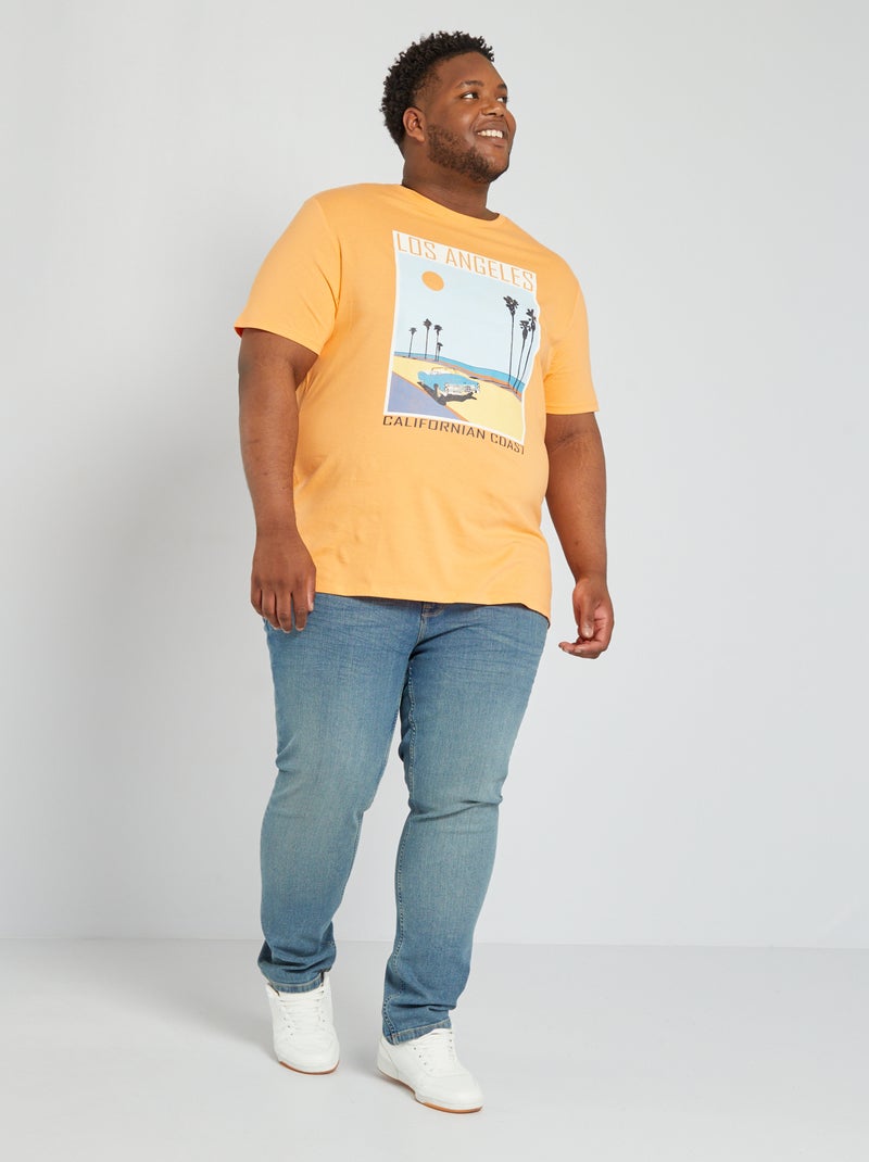 T-shirt en jersey avec print Orange - Kiabi