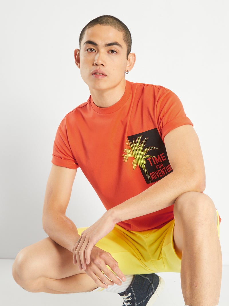 T-shirt en jersey avec print Orange - Kiabi
