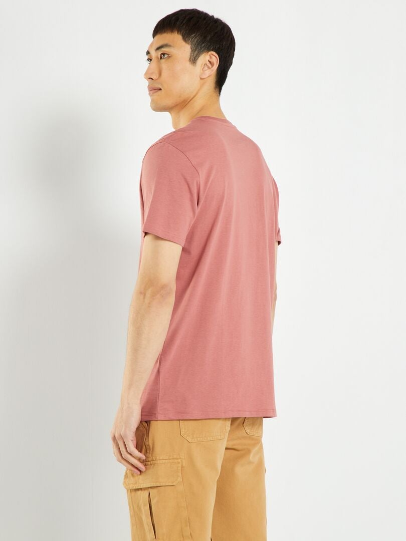 T-shirt en jersey avec print Rose foncé - Kiabi