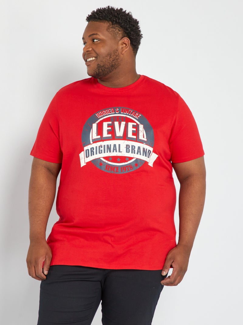 T-shirt en jersey avec print Rouge - Kiabi